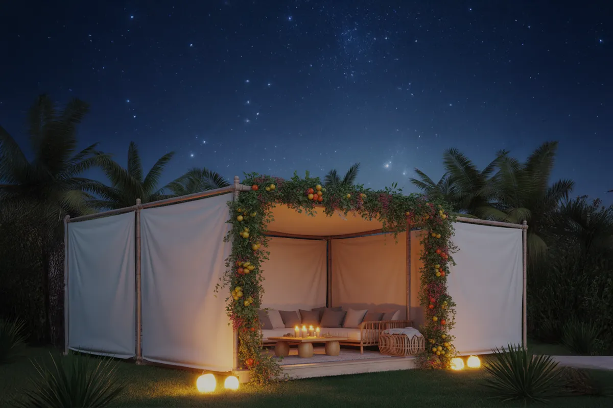 Sukkah at nightime